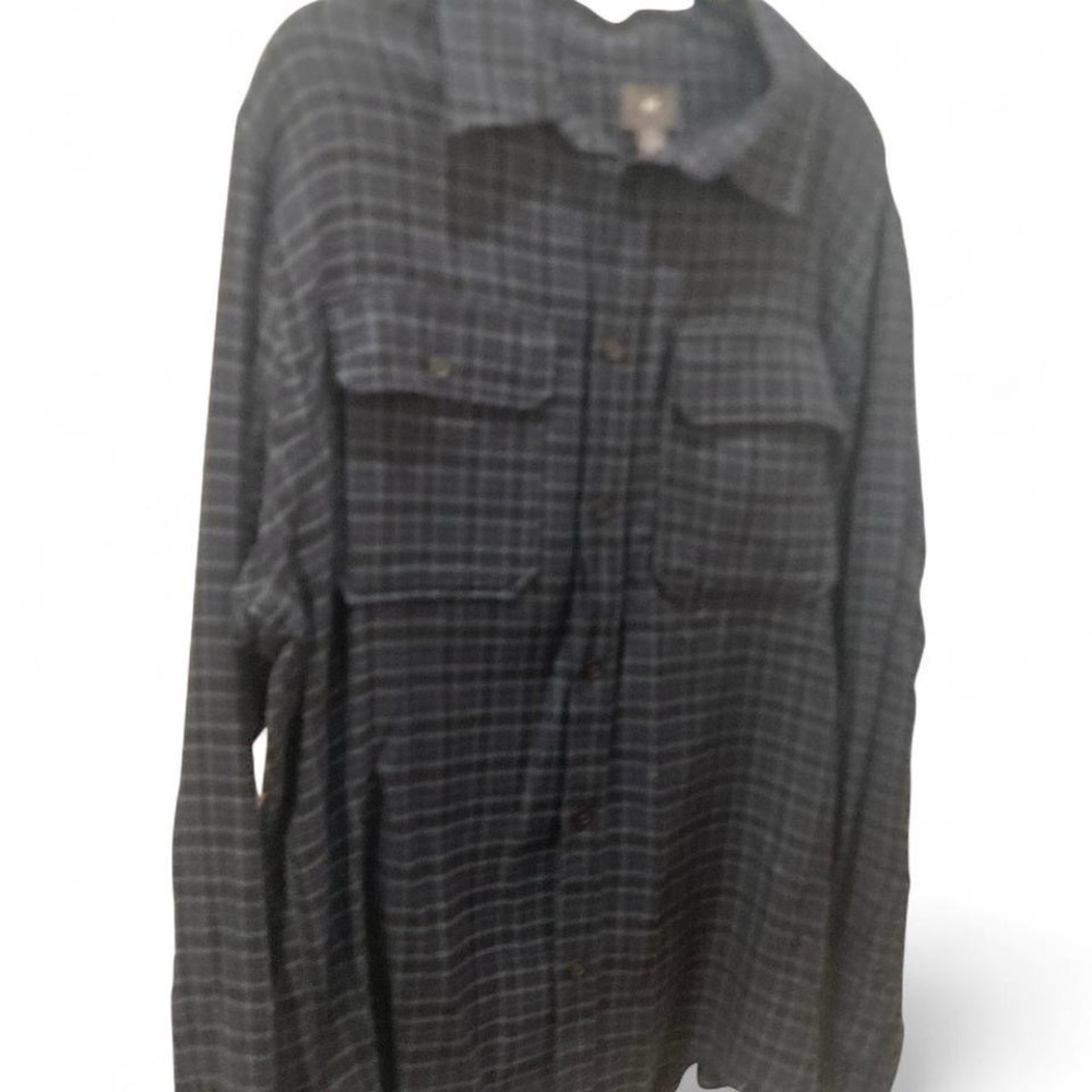 H&M Black and Gray Plaid Casual Button-Down Shirt